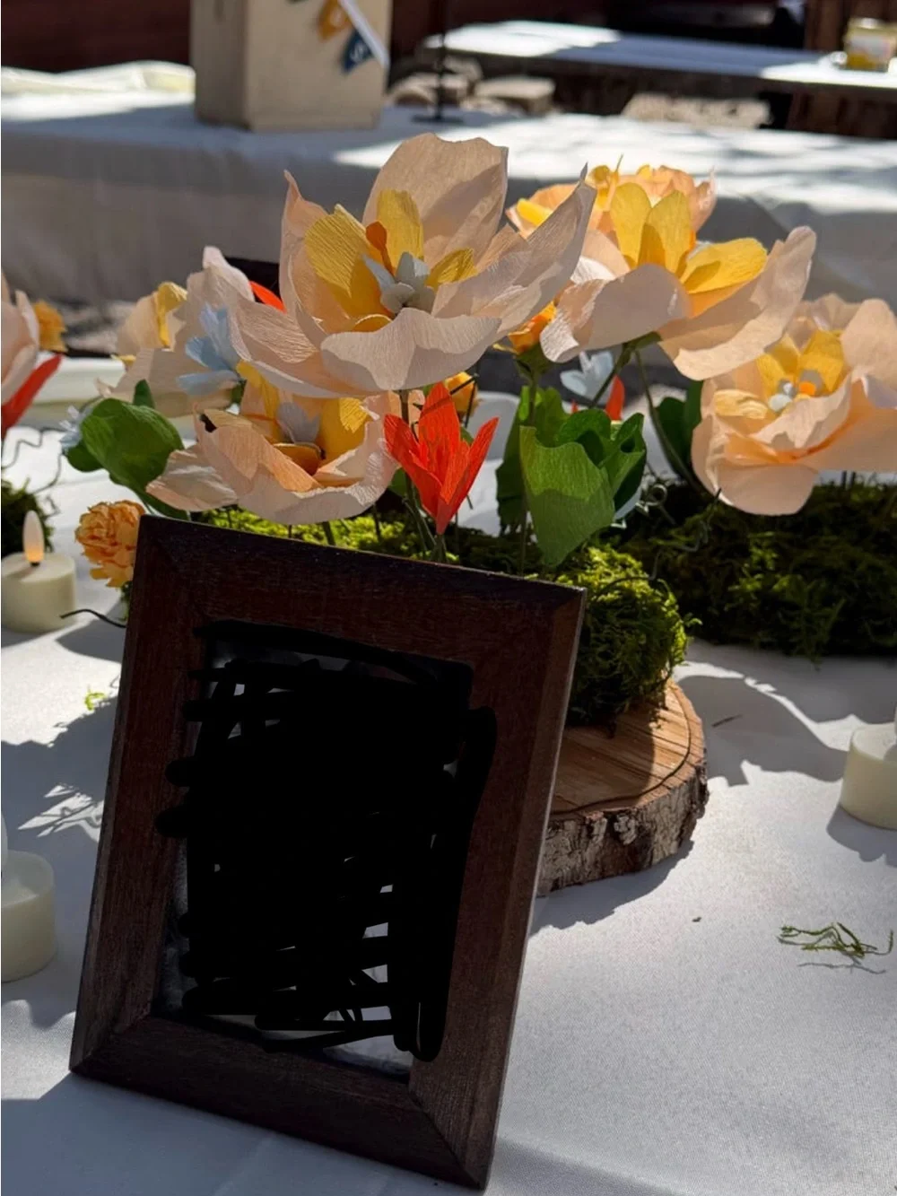 Handcrafted Cream & Yellow Floral Moss Accent - Wedding/Parties/Home Decor